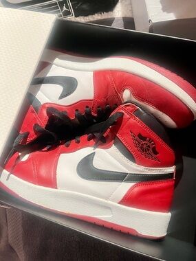 Authentic Air Jordan Bred OG Red and White High-Top Sneakers. These are a size 9